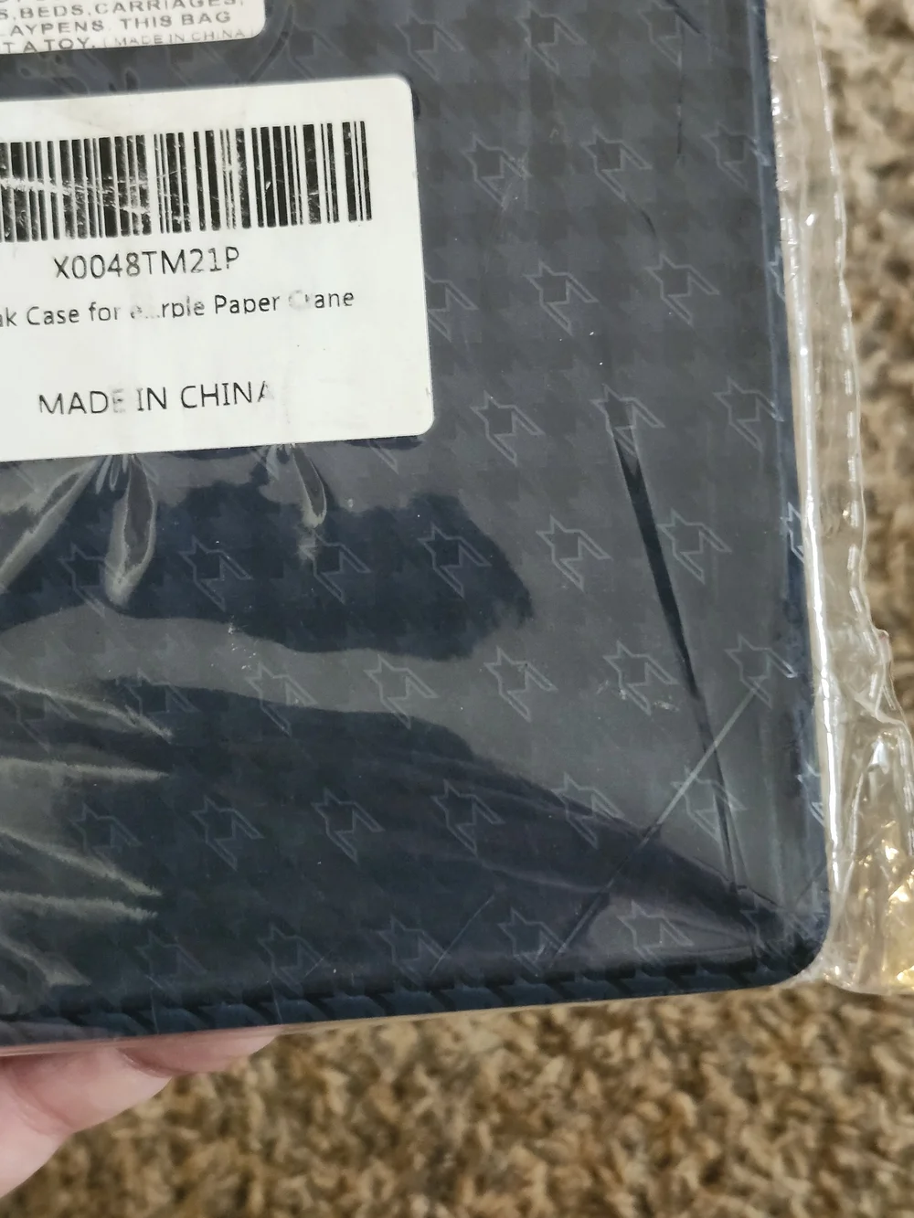 New Kindle Paperwhite & Colorsoft Case Navy Houndstooth Pattern